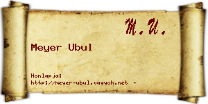 Meyer Ubul névjegykártya